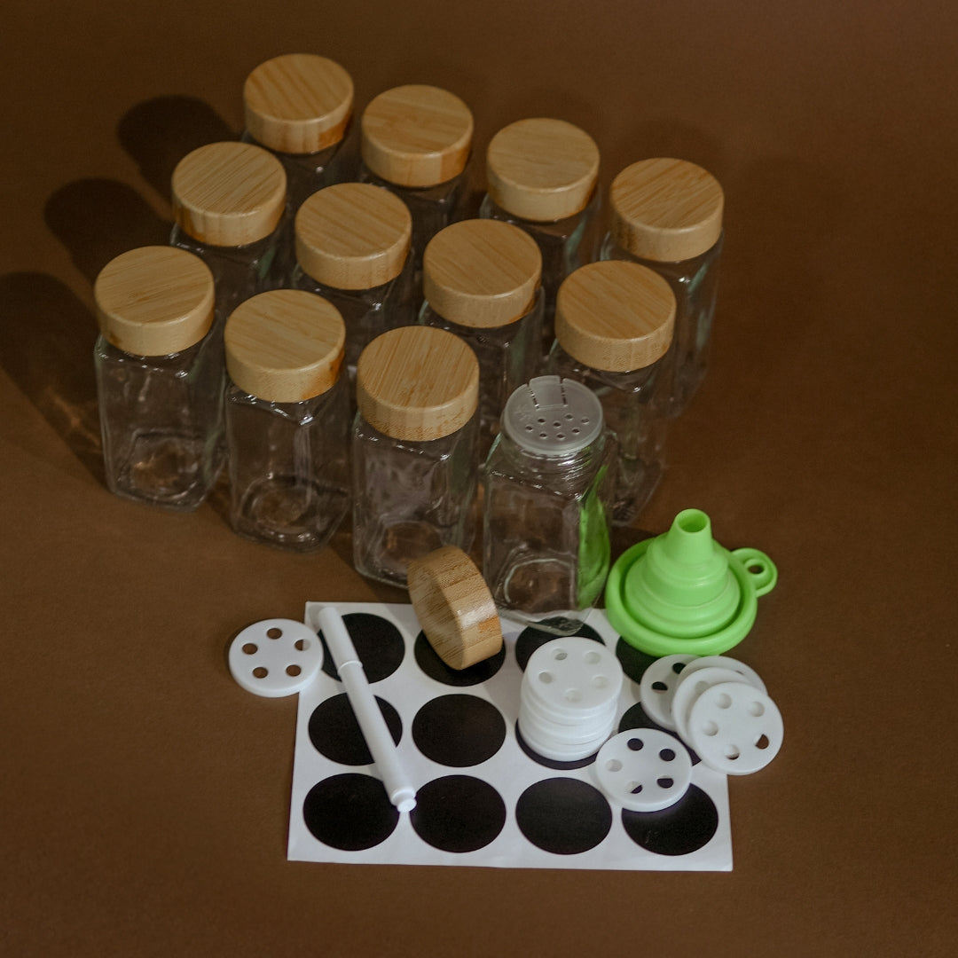 Kit de especieros bambú