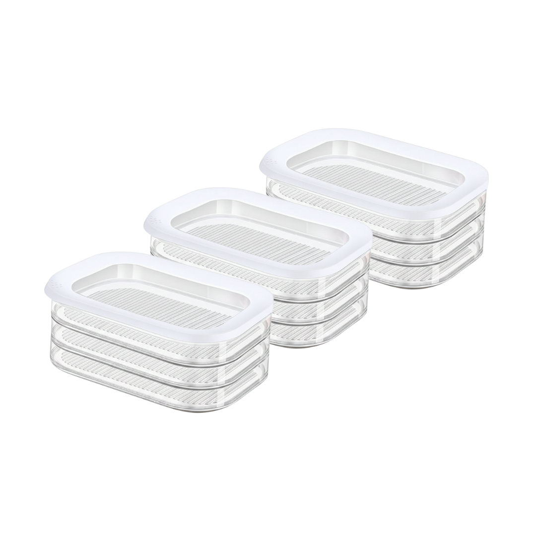 Recipiente apilable 3 en 1