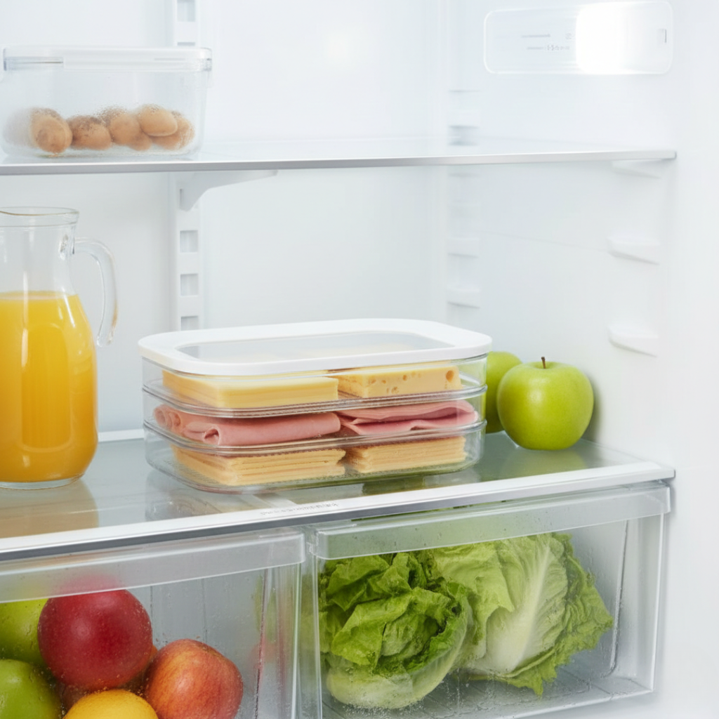 Recipiente apilable 3 en 1