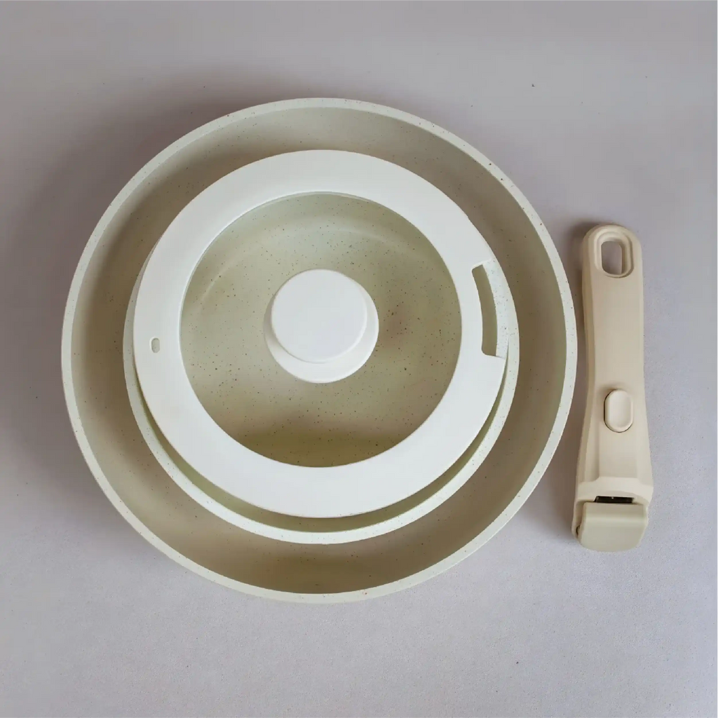 Trío de sartenes con mango desmontable