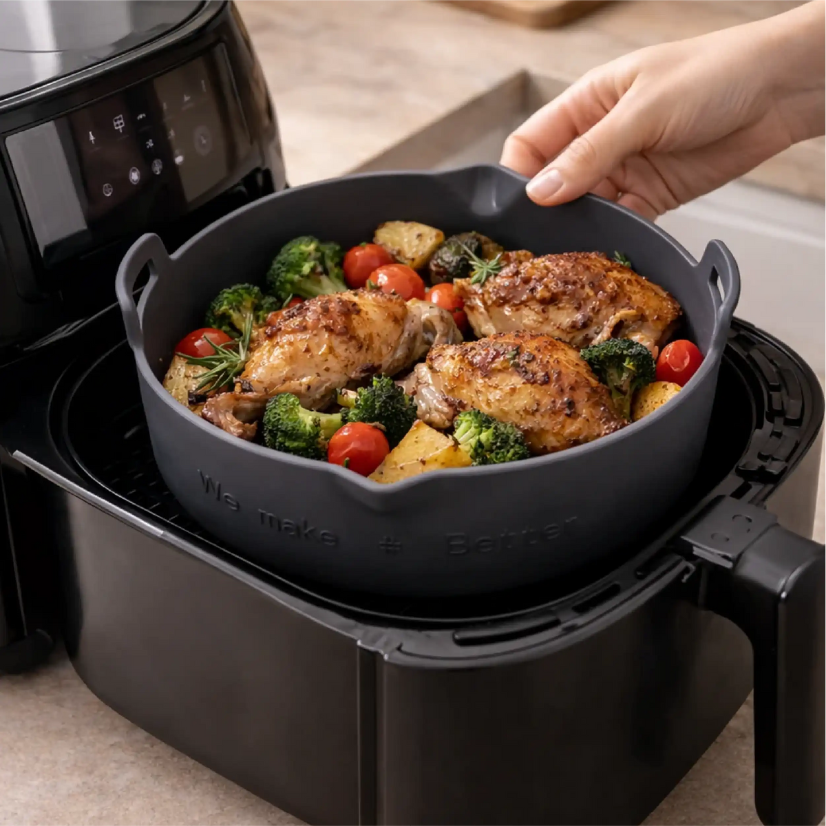 Olla de silicona para airfryer