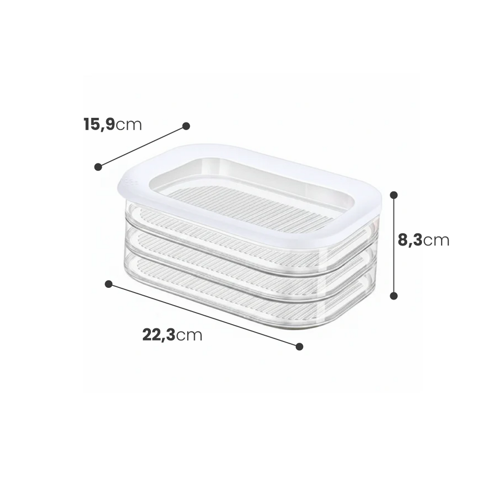 Recipiente apilable 3 en 1